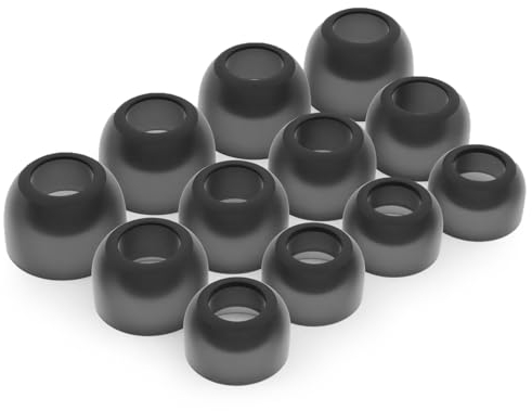 Okuli 12 x Gommini Auricolari in Silicone Ricambio per JBL Wave 200 TWS Auricolari Cuffie in Nero