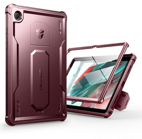 Dexnor Funda Compatible con Samsung Galaxy Tab A8 [Protector de Pantalla Incorporado y Soporte], Cubierta Protectora antisísmica de Grado Militar Pesado para Samsung Galaxy Tab A8 - Mágico Rojo