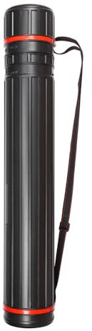 PATIKIL Extendable Poster Tubes, Expand from 30.5 to 53.1 with Strap, Art Document Storage Carry Tubes for Blueprints Drawings Artwork, Black