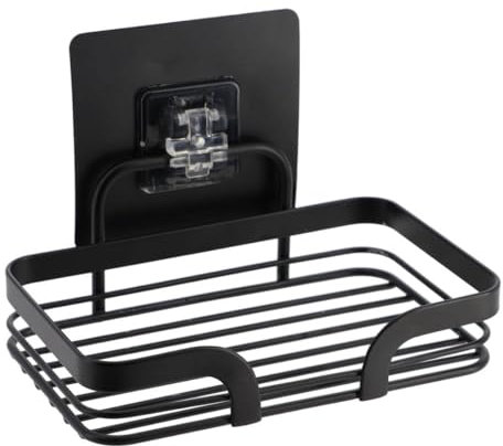 Tendance - Porte Savon Metal Peint sur Carte Adhesive 3 m - Noir Mat