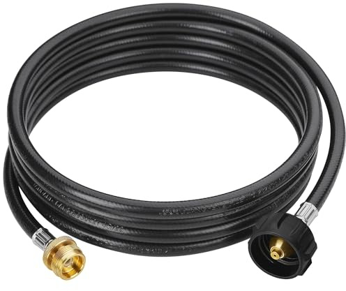 CALPOSE Tuyau adaptateur de propane de 3,7 m, adaptateur de 0,5 kg à 9,1 kg convertit les appareils de 0,5 kg en réservoirs de 2,3 à 18,1 kg, tuyau de gaz pour Weber Q, Coleman Grill, Buddy Heaters et