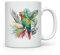 MAXIKIWI - Tasse à café ou à thé en céramique lisse et durable pour la maison ou le bureau – Parfait pour toutes les occasions – Perroquet avec palmier monstera – 300 ml