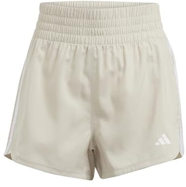 adidas Pantalones Cortos de Entrenamiento Pacer para Mujer, 3 Rayas, de Talle Alto, Talla L, 7,6 cm