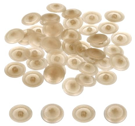 sourcing map 160PCS Screw Cap Covers, 12mm Waterproof Plastic Screw Decorative Caps for Phillips Cam Lock Nuts Self-Tapping Screws, Champagne