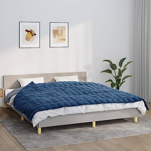 Coavain Blau Gewichtsdecke 7 kg Weighted Blankett for Deep Sleep Atmungsaktive Schlafdecke Relaxing Blanket Heavy Blanket Entspannungsdecke Stoff 155x220 cm