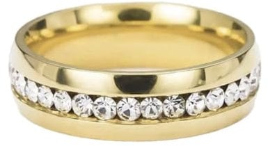 Gold Eternity Ring For Women Wedding Band Engagement Stacking Rings Statement Anniversary Ring Women Girls Men Unisex 6MM (L)