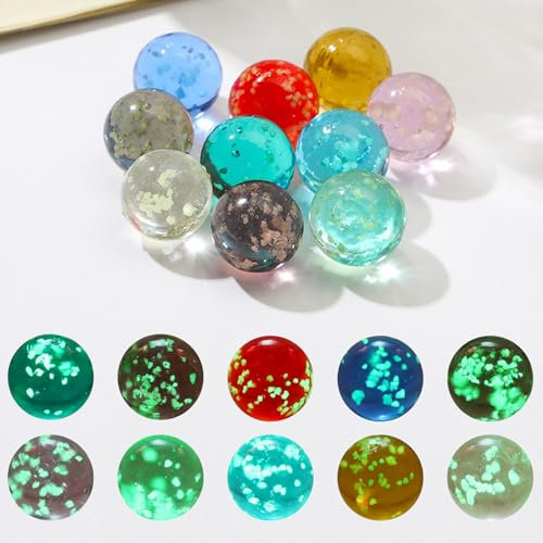 Editbar 50 Stück Murmeln,16mm Murmeln Leuchten Im Dunkeln,Glasmurmeln,Leuchtende Murmelspiele, Flipper-Bahnspiel, Möbeldekoration, Farbige Glasmurmeln für Jungen und Mädchen