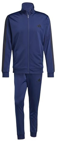 adidas Herren SPORTSWEAR BASIC 3 STRIPES TRICOT TRACKSUIT, dark blue/black, XXL