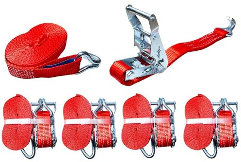 4X Spanngurte mit Ratsche 8m 8 Meter 2t 1000 daN 2000 kg Zurrgurte 1 to 35mm