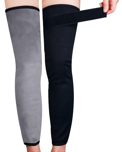 Pandalein Winter Warm Beinwärmer Kaschmir Kniewärmer für Alte Leute - Verdicken Knieschützer Verlängern Knieschoner Winddicht Elastische Kneepad (Grau)
