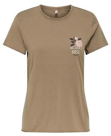 ONLY Damen Onllucy Life Reg S/S Top JRS Noos, Cocoa Créme, M