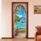 Türtapete selbstklebend TürPoster 3D Balkon mit Meerblick Türtapete Selbstklebend Fototapete Türfolie Poster Tapete Abnehmbar Wandtapete für Wohnzimmer Küche Schlafzimmer B85 x H205cm