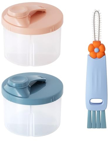 Lunaanda Unterwegs Milchpulver Portionierer Baby,2x 4 Fach Dispenser,Milchpulver Aufbewahrungsbox, Ideales Zubehör Für Babynahrung, Snacks & Beikost, Reisen Im Freien