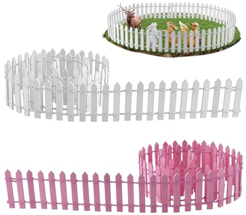 juyishwu90 cm x 5cm Recinzione da Giardino in Miniatura,2 pcs Mini Staccionata in Legno,steccato in legno per giardino,per miniature fairy gardenra,Bonsai Terrarioshwu