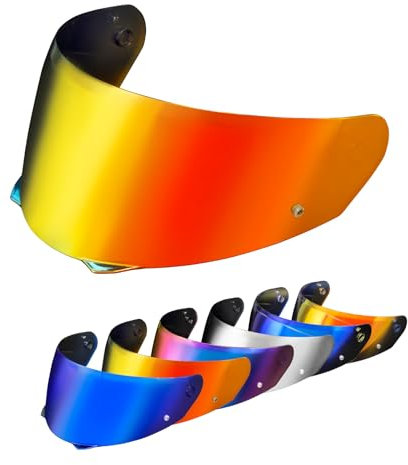 PSLER Visiera per Casco per HJC HJ-33 I90 Visiera Colorata per HJC Hj-33 i90 Protezione UV per Moto Accessori di Ricambio per Visiera Protettiva(Rosso Oro Intenso)