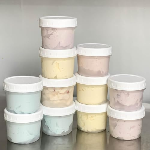 20 pièces de petits conteneurs de conservation pour aliments, 160 ml / 5 oz de gobelets en plastique avec couvercles anti-fuites, conteneurs Deli réutilisables, conteneurs de conservation pour