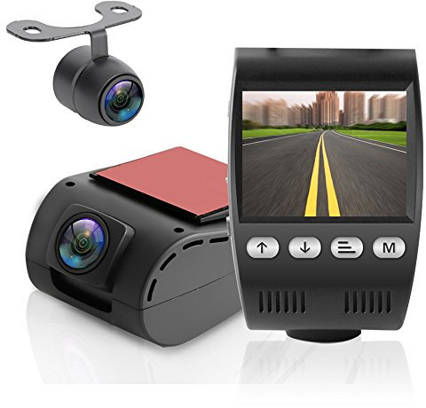 Pyle Full HD 1080p Dual DVR Video Recording Dash Cam system, with Rearview Recording Backup Camera, 170° Degree Wide Angle Camera Lens. (PLDVRCAM48)