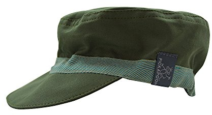 PICKAPOOH Schirmmütze Mika mit UV-Schutz für Kinder und Erwachsene Bio-Baumwolle, Olive Gr. 64