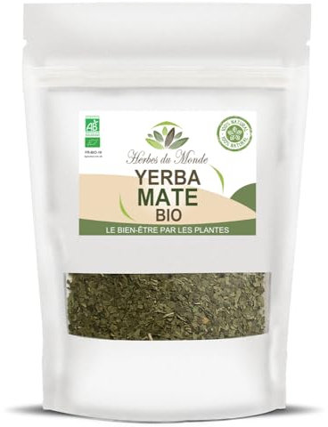 Herbes du Monde - Yerba Maté Vert Bio | Infusion Énergisante & Détox | Feuilles Coupées d'Amérique du Sud - 100g | Certifié AB