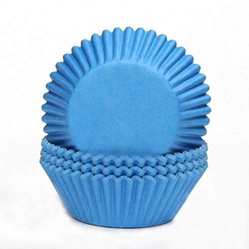 Miss Bakery's House® Papierbackförmchen - Standard - Blau - 75 Stück - Ø 5 cm x 3 cm - backfest - für Muffins und Cupcakes - Form zum Mitbacken im Ofen