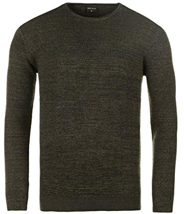 WOTEGA Herren Feinstrick Pullover Mit Rundhals Und Melierung