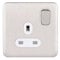 Schneider Electric GGBL3010DWSS Lisse Screwless Deco 1G 13A DP Sw Socket WSS, 240 V, Stainless Steel