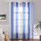 MIULEE Rideaux Voilage à Rayures Blancs et Bleu Ciel, Voilages Intérieurs avec Oeillets, Beaux Voile Rideau Voilage Fenetre Chambre, Lot de 2 Transparent Rideaux Salon Hauteur 225 CM