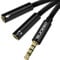 SUCESO Câble Adaptateur Audio Splitter Jack 3,5mm Mâle à Double 3.5mm Femelle Cable Casque Répartiteur Audio et Micro Compatible avec PS4,PC,Téléphone,Xbox One, écouteur Gaming, Tablette- 35cm