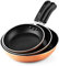 Cook N Home Nonstick Saute Omelet Skillet 3-Piece Fry Pan Set, 8, 9.5, and 12-Inch Copper