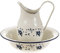 SIDCO Waschschüssel + Krug Shabby Schüssel + Kanne Wasch-Set Vintage 2 TLG Blume