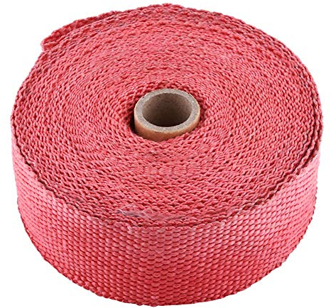 Wärmeschutzband für Auspuff, 10 m Wärmerohr zum Aufrollen von Auffangbehältern für Isolierung, Glasfaserband(rot)