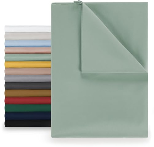 Blumtal® Basic Betttuch 220x275 cm für Matratzen 140x200 cm - Bettlaken ohne Gummi - OEKO-TEX zertifiziertes Betttuch ohne Gummi - Leintuch aus Microfaser - Bettlaken 140x200 cm in Summer Green - Grün