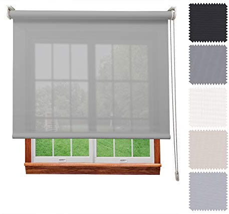 Estor Screen 5% Premium A TU Medida, Desde 40 a 300 cm de Ancho. Intimidad y Aislamiento térmico. Perla. Estores enrollables translucidos para Ventanas y Puertas - Medida 40 x 60 cm
