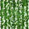 ADORAMOUR Guirlandes de Lierre Artificiel - Lot de 12, Longueur de 210cm - Vignes Faux Tombante Réalistes pour Décoration Chambre et Jardin Intérieure/Extérieure, Fausse Plantes en Plastique Vertes