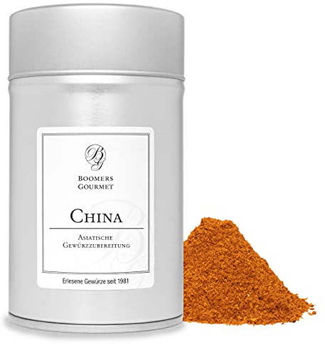 Boomers Gourmet - China Gewürz – Asiatische Gewürzmischung für Wok, Reis, Nudeln, Fleisch & Gemüse – Würzige Gewürzzubereitung für authentischen Geschmack - Gewürzdose - 90 g