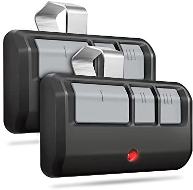 CreaCity Telecomando di ricambio per apriporta del garage, per ascensore Chamberlain Craftsman, telecomando universale a 3 pulsanti con clip per apriporte con pulsante verde, arancione, rosso,