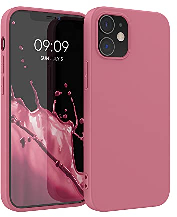 kwmobile Custodia Compatibile con Apple iPhone 12 / iPhone 12 Pro Cover - Back Case per Smartphone in Silicone TPU - Protezione Gommata - rosa scuro