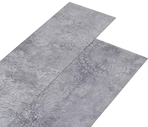 vidaXL PVC Laminat Dielen Selbstklebend Vinyl Boden Bodenbelag Fußboden Planke Vinylboden Designboden Dielenboden 5,21m² 2mm Zementgrau