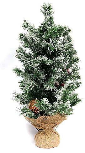 Bilake Arbolito de Navidad nevado Decorado 60cm