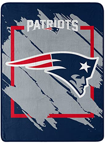 Northwest Company NFL 46 x 60 cm dimensionales Design Micro Raschel Überwurfdecke (New England Patriots)