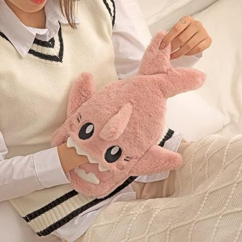 ZQMALL Winter Hai Wärmflasche Kinder Samt Gummi Handwärmer Niedliche Wärmtasche für Kinder Gilrs Rücken Nacken Taille Handbett Warm