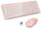 LeadsaiL Wireless Keyboard and Mouse Set, Wireless USB Mouse and Compact Computer Keyboards Combo, QWERTY UK Layout for HP/Lenovo Laptop and Mac-Pink