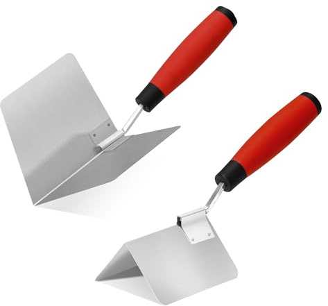 SUMED Drywall Corner Trowel 2 PC,SUMED 4'' Inside & Outside Stainless Steel Corner Finishing Tools for Drywall, Perfect for Smoothing and Shaping Corners, Ideal for DIY and Professional Use