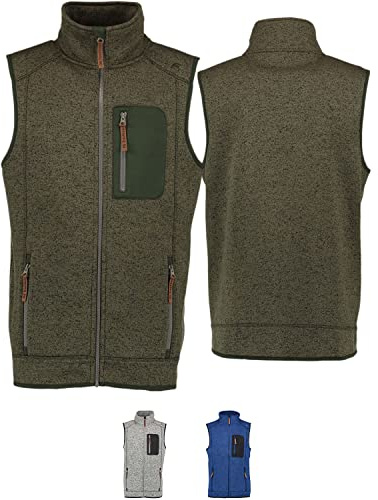 German Wear Herren Jagd Weste Fleeceweste Strickfleece Freizeitpullover hochgeschlossen XXL Oliv
