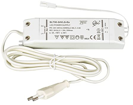 LED Trafo 24V DC 30W Trafo 0,5-30 Watt mit 1,5m Zuleitung und Mini Buchse Konverter Transformator SLT30-24VL / SLT30-24VLG-Es