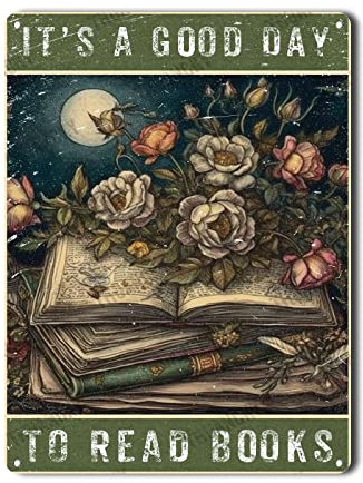 Vintage-Blechschilder It's A Good Day to Read Books Poster Love Reading Vintage-Buch-Wandkunst Blechschild für Büro, Zuhause, Klassenzimmer, Bibliothek, Schlafzimmer, Wanddekoration, Café, 30,5 x