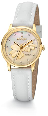 Kronsegler Fortuna Damen Armbanduhr Vegan Vergoldet Weiß