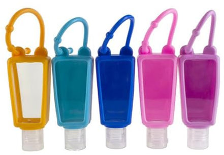 FRCOLOR 5 Sets Bottle Silicone Containers Refillable Hook Bottles Hand Soap Holder Keychain Leakproof Dispenser Container Cream Bottle Plastic Travel Empty Bottle with Hook