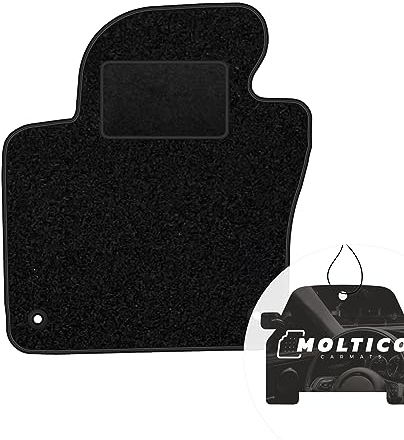 moto-MOLTICO Fahrer Fußmatte Auto Velours Fahrerseite Autoteppiche Schwarz Fahrermatte 1-teilig passend für VW Tiguan I 2007-2015