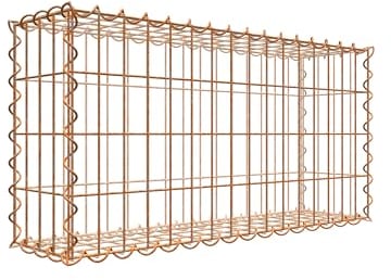 Rostige Gabione 80 cm x 40 cm x 20 cm (L x H x T), Maschenweite 5 cm x 10 cm, Spirale